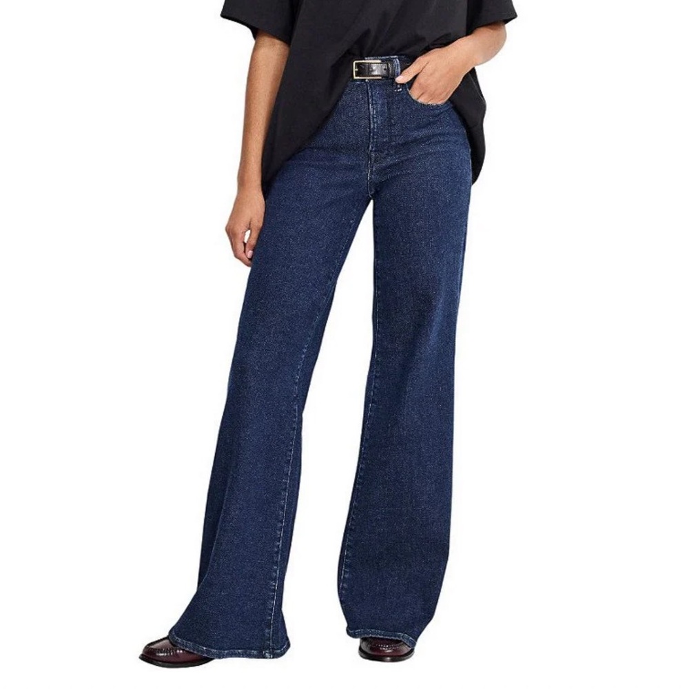 Good American Good Waist High Rise Wide Leg Palazzo Jeans